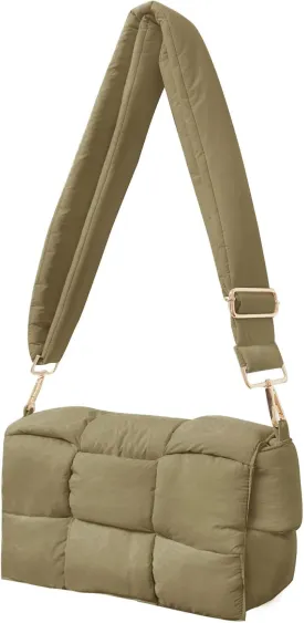 NAARIIAN Shoulder bags for women, Light-weight small puffer purses waterproof, hand-woven puffy bag crossbody handbag