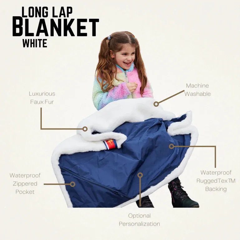 NEW BLANKET- Pretty Rugged- Long Lap Blanket Navy/White