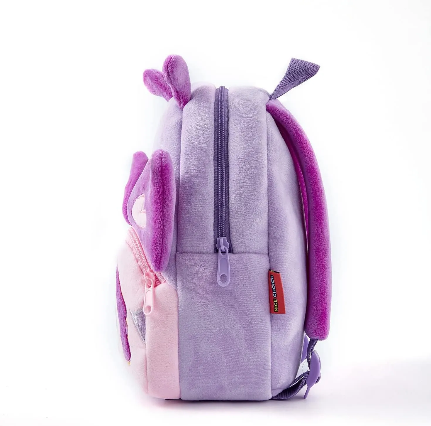 NICE CHOICE Cute Toddler Backpack Toddler Bag Plush Animal Cartoon Mini Travel Bag for Baby Girl Boy 2-6 Years(Purple Butterfly)