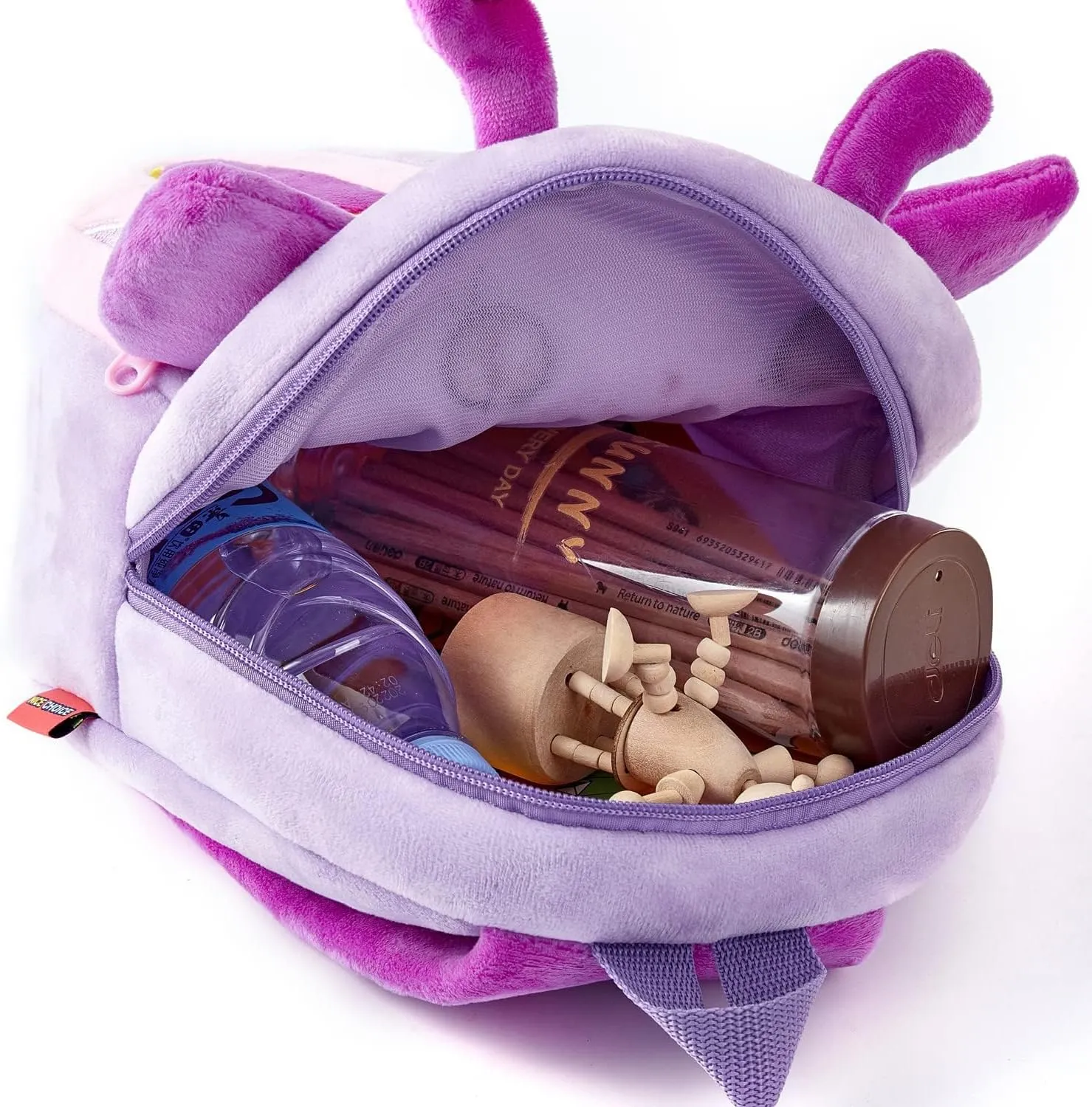 NICE CHOICE Cute Toddler Backpack Toddler Bag Plush Animal Cartoon Mini Travel Bag for Baby Girl Boy 2-6 Years(Purple Butterfly)