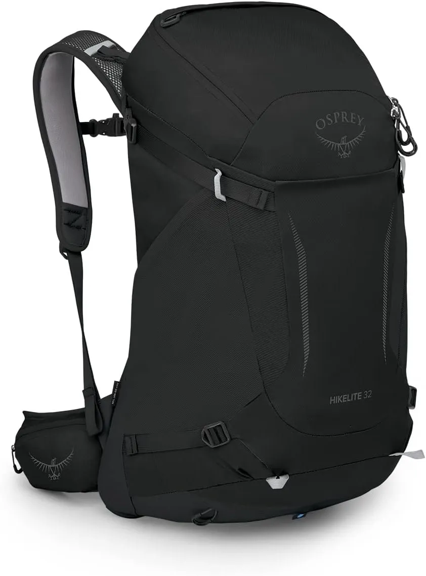 Osprey Hikelite 32L Unisex Hiking Backpack, Black, S/M