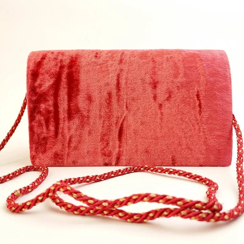 Peacock Embroidered Clutch Bag, Front View