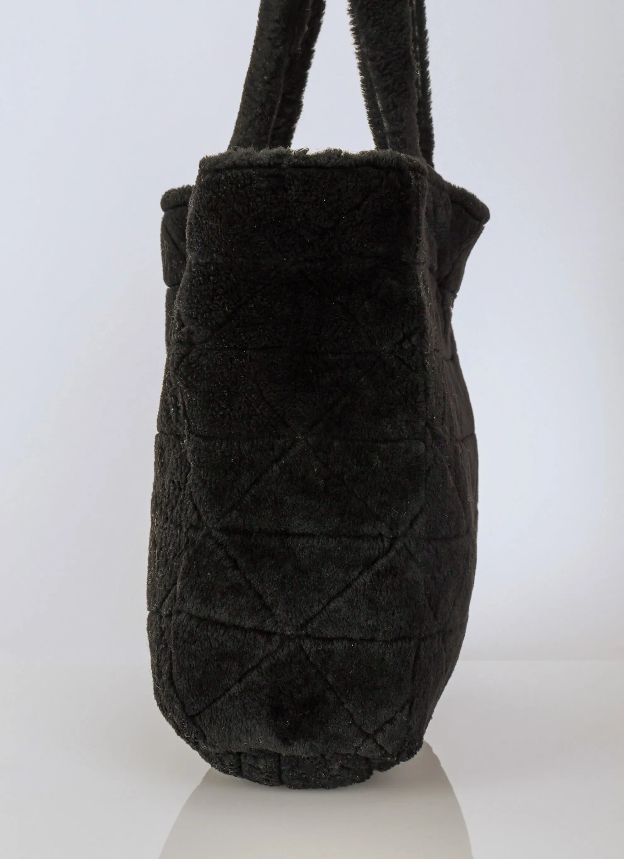 Prada Faux Shearling Tote Bag w/ Pouch