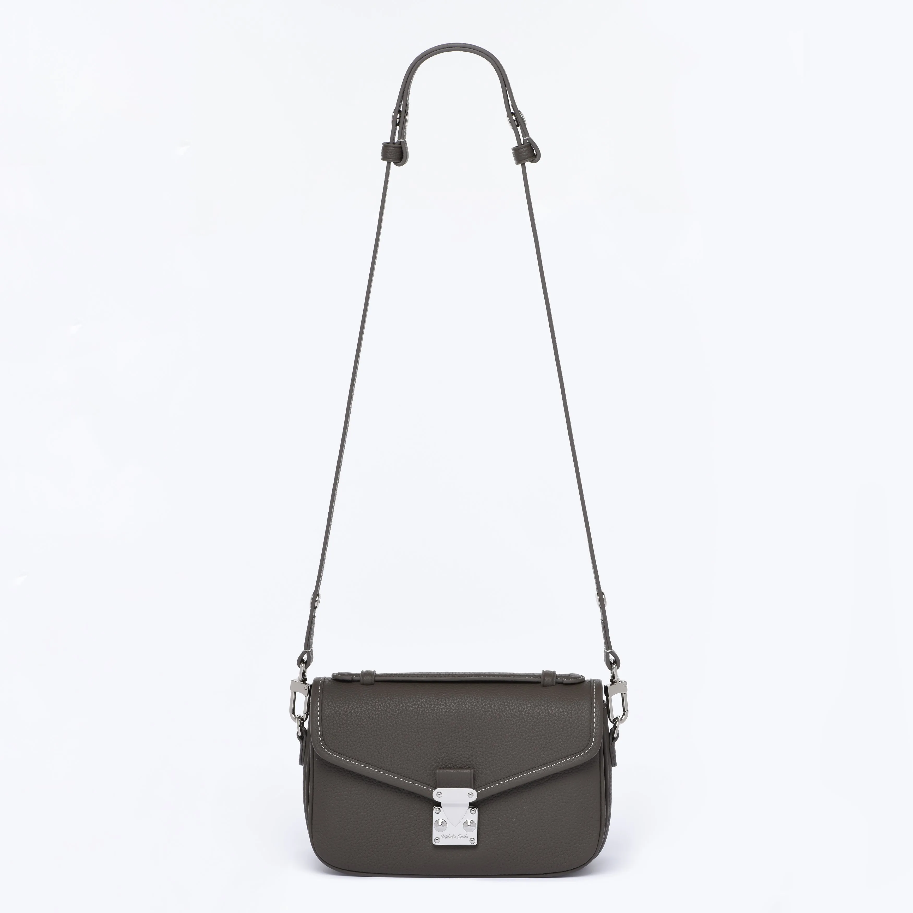 PRE ORDER Graphite Grey - "Le Petit Paris15" Crossbody bag - Silver Hardware