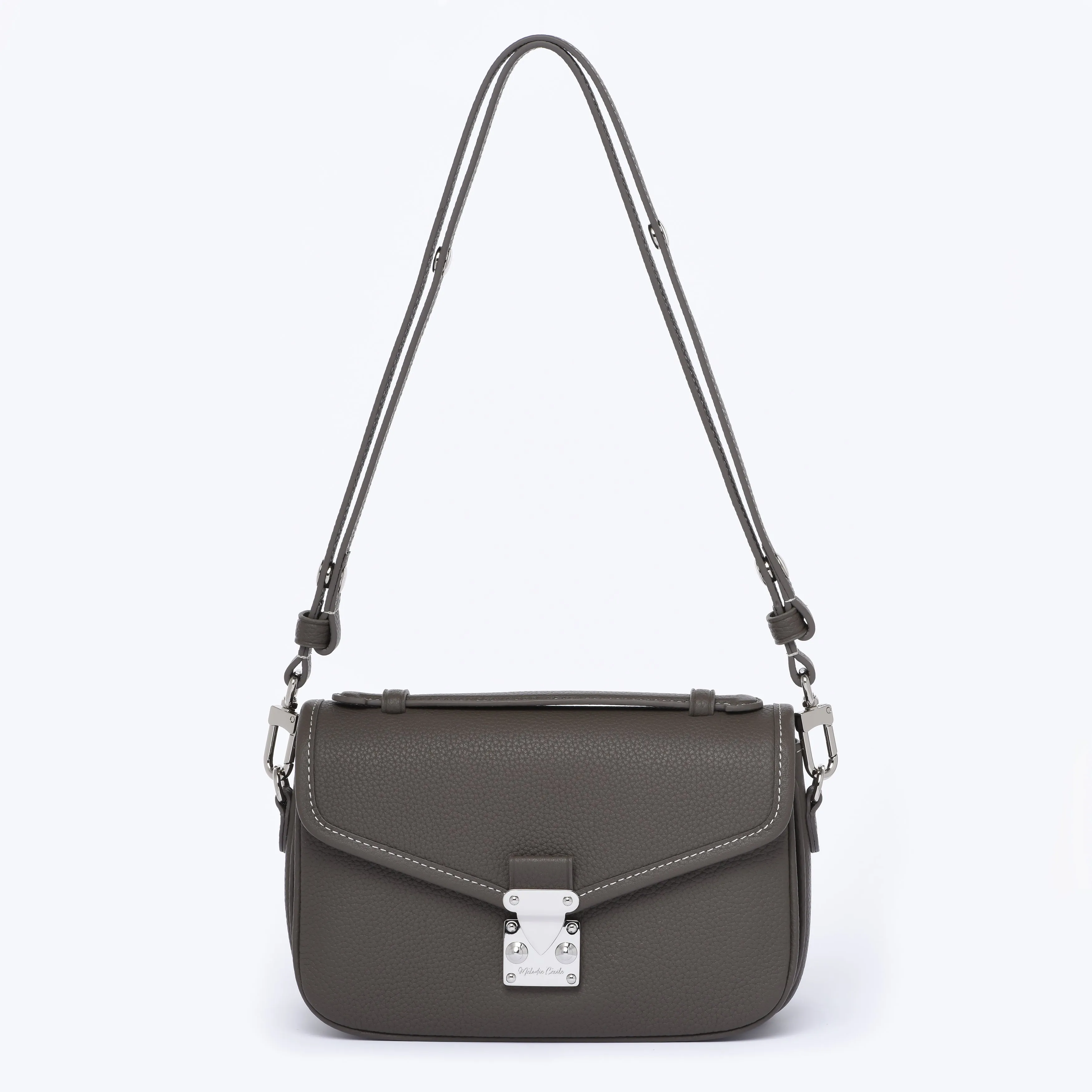 PRE ORDER Graphite Grey - "Le Petit Paris15" Crossbody bag - Silver Hardware