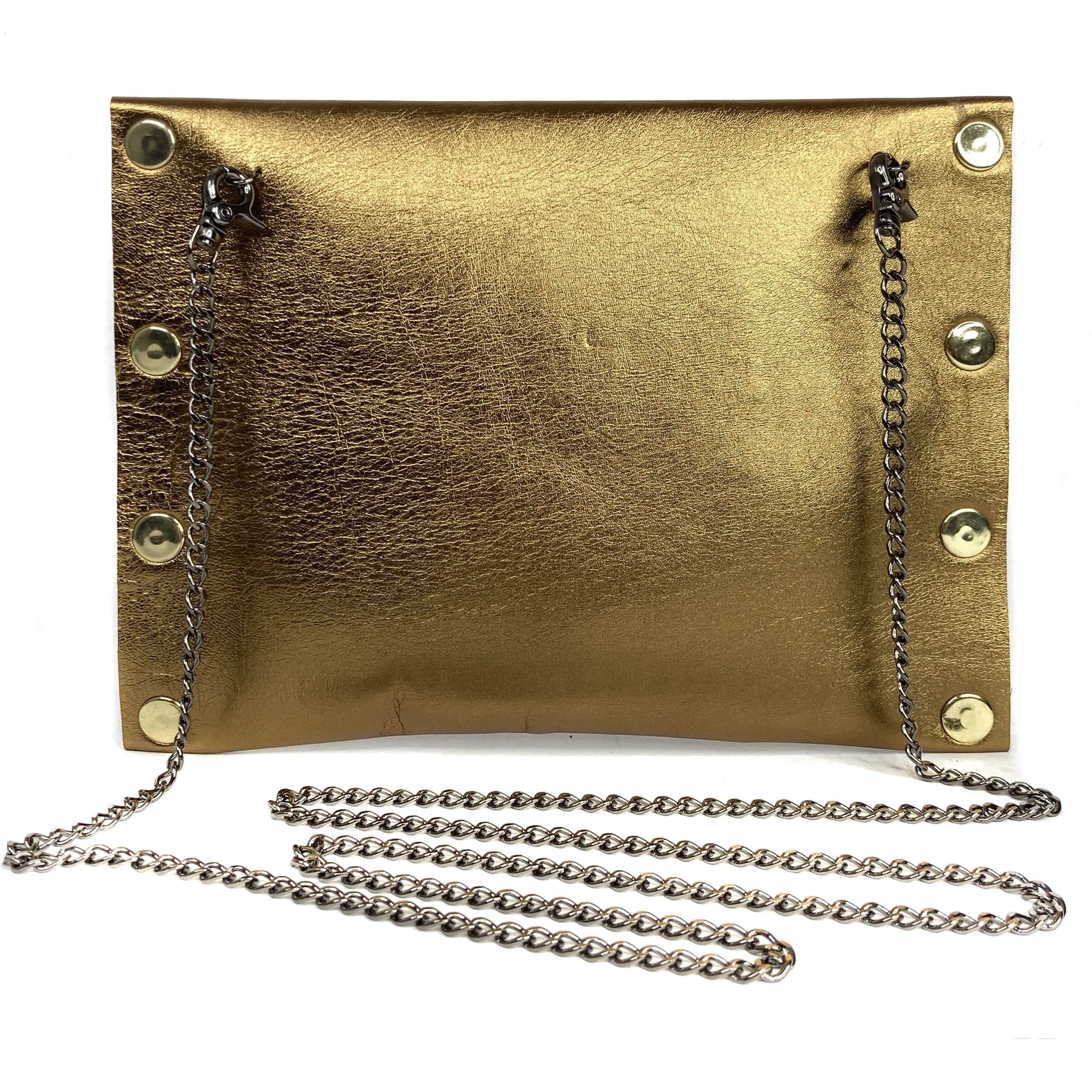 Satin Metallic Bronze Dagger Clutch