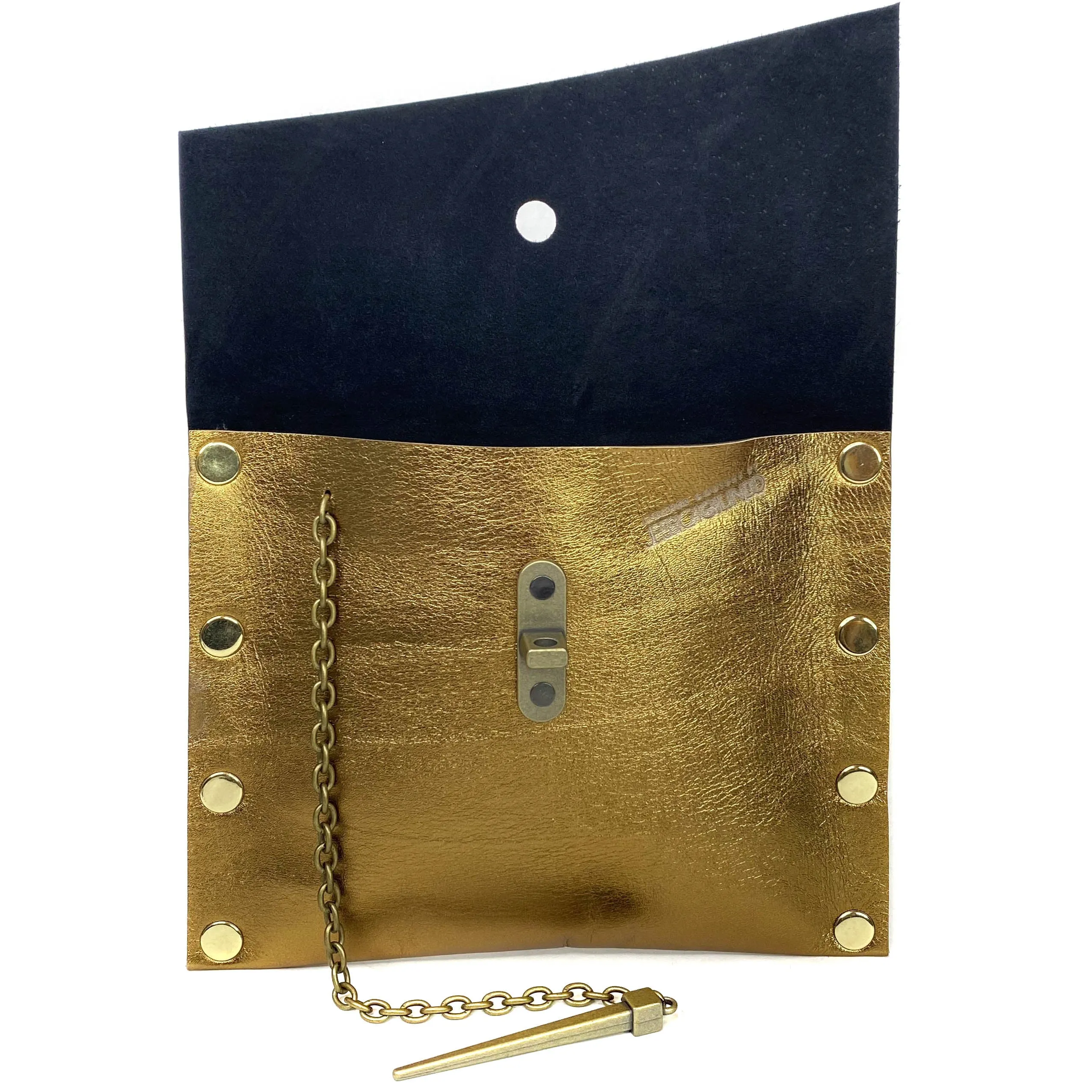 Satin Metallic Bronze Dagger Clutch