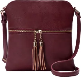 Solene Womens Lightweight Medium Crossbody Purse with Tassel, Perfect Size Crossbody Bags for Daily Use, travel