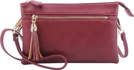 Solene Women's Lightweight Multi Compartment Wristlet Clutch Wallet Crossbody Bag