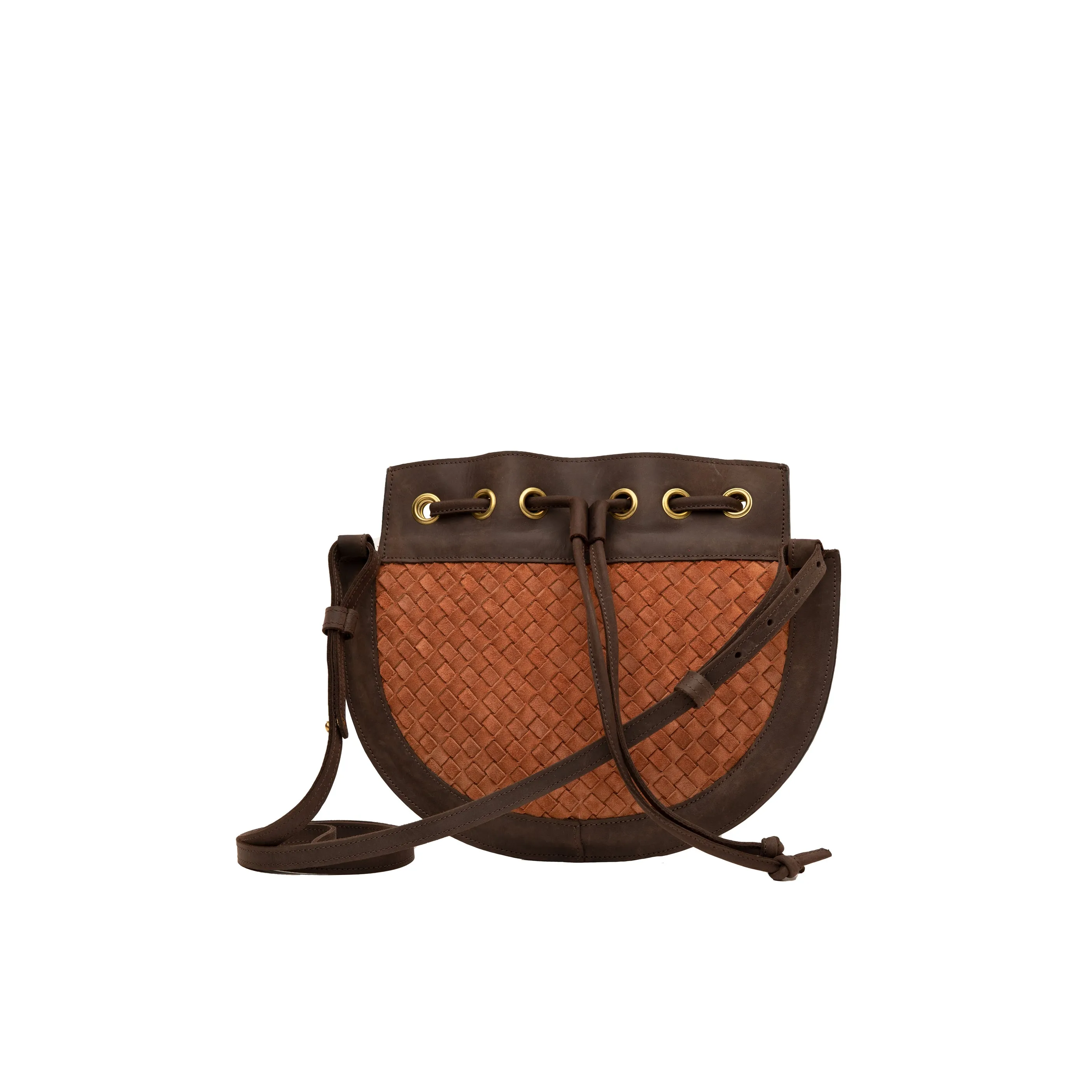 Suede Bucket Crossbody (Woven)