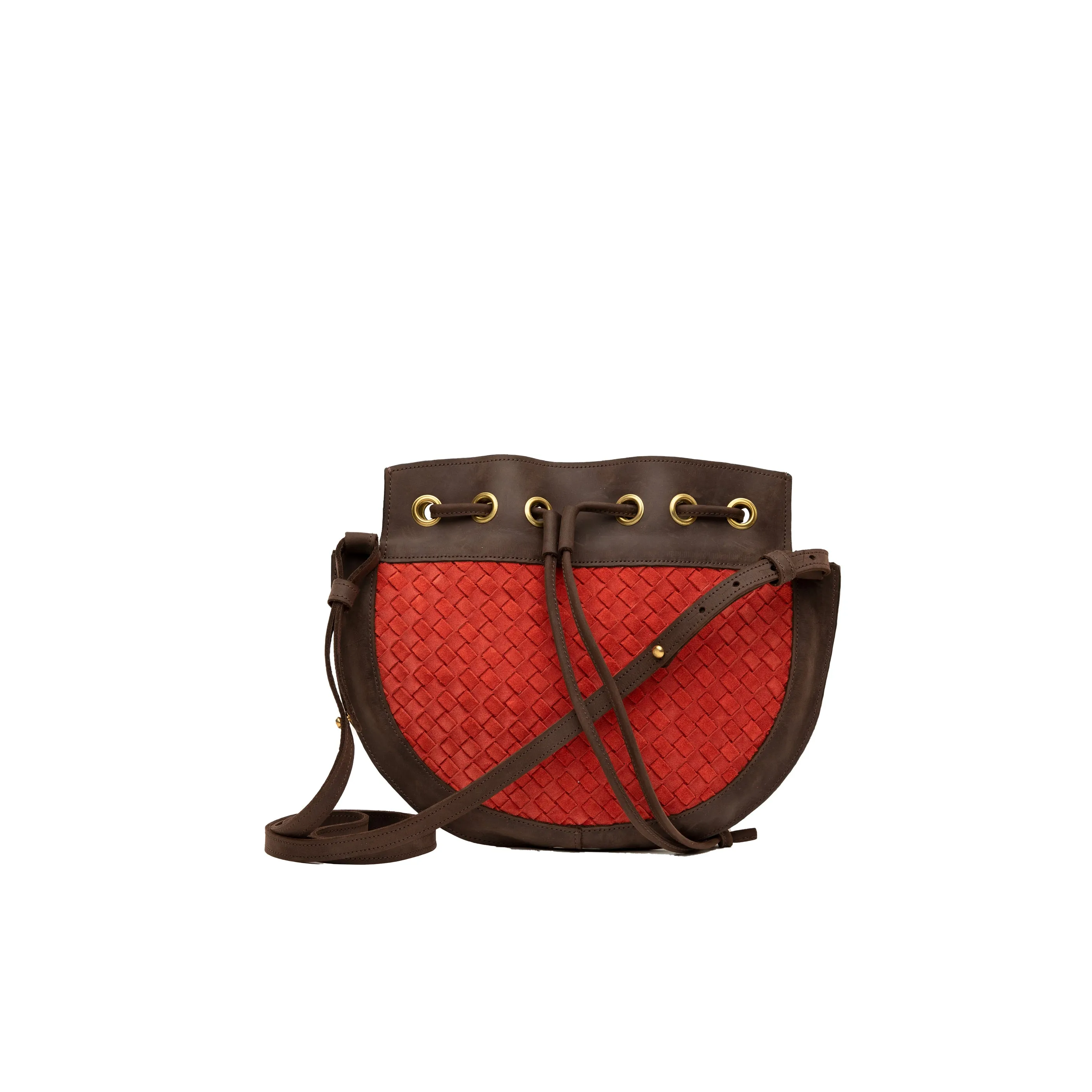 Suede Bucket Crossbody (Woven)