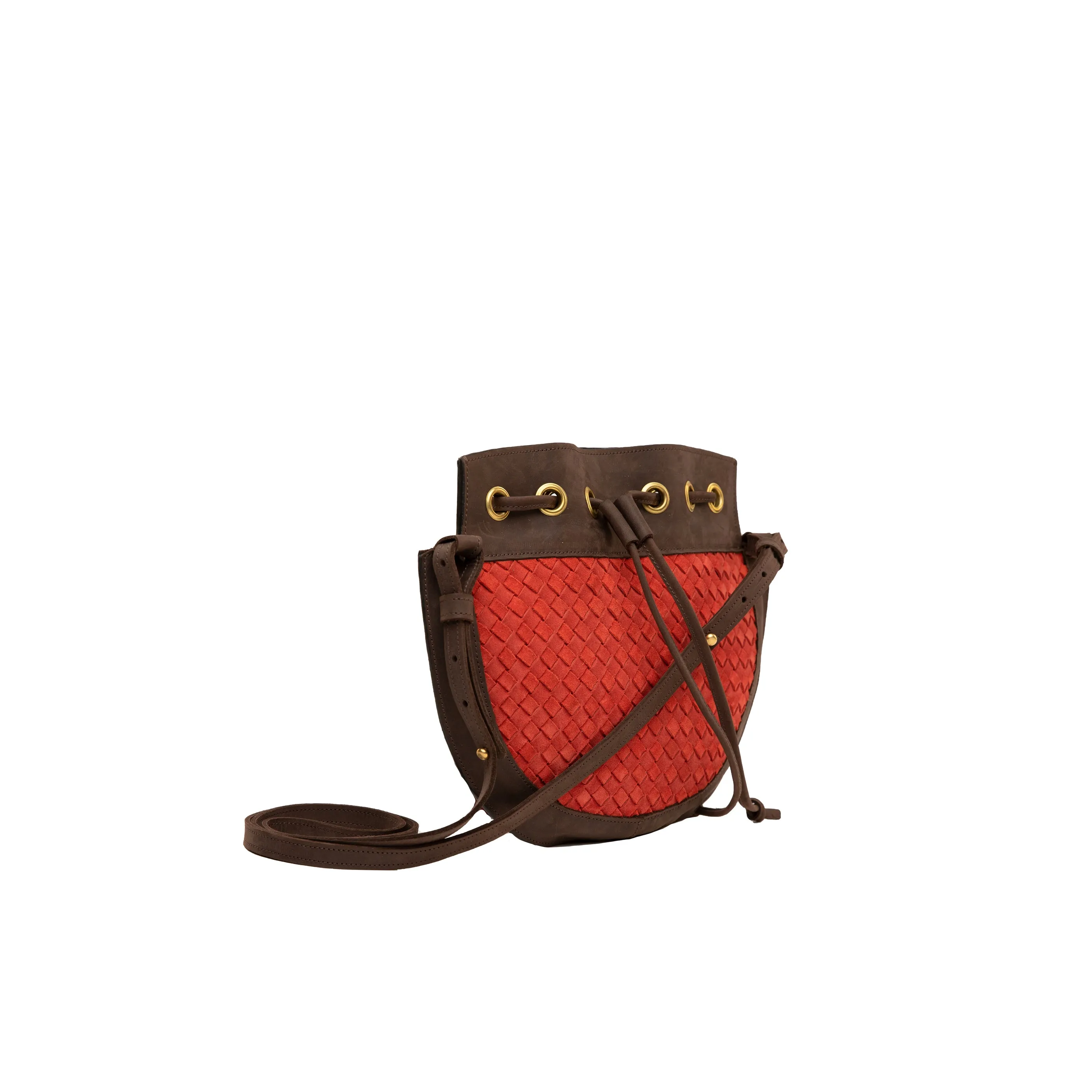 Suede Bucket Crossbody (Woven)