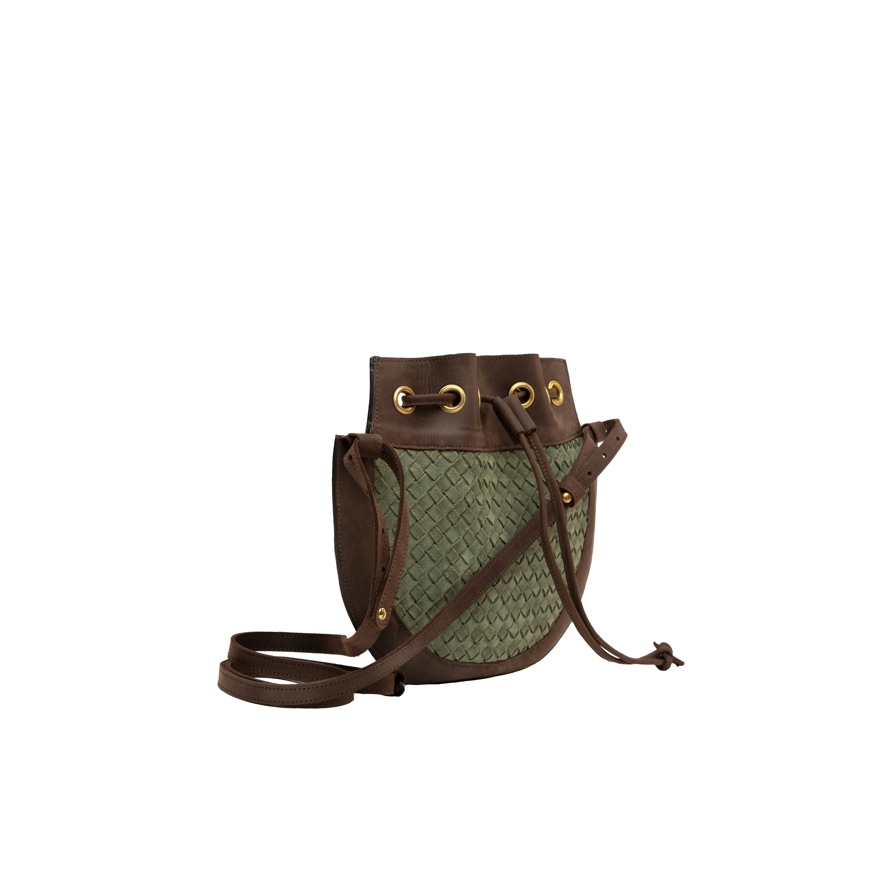 Suede Bucket Crossbody (Woven)