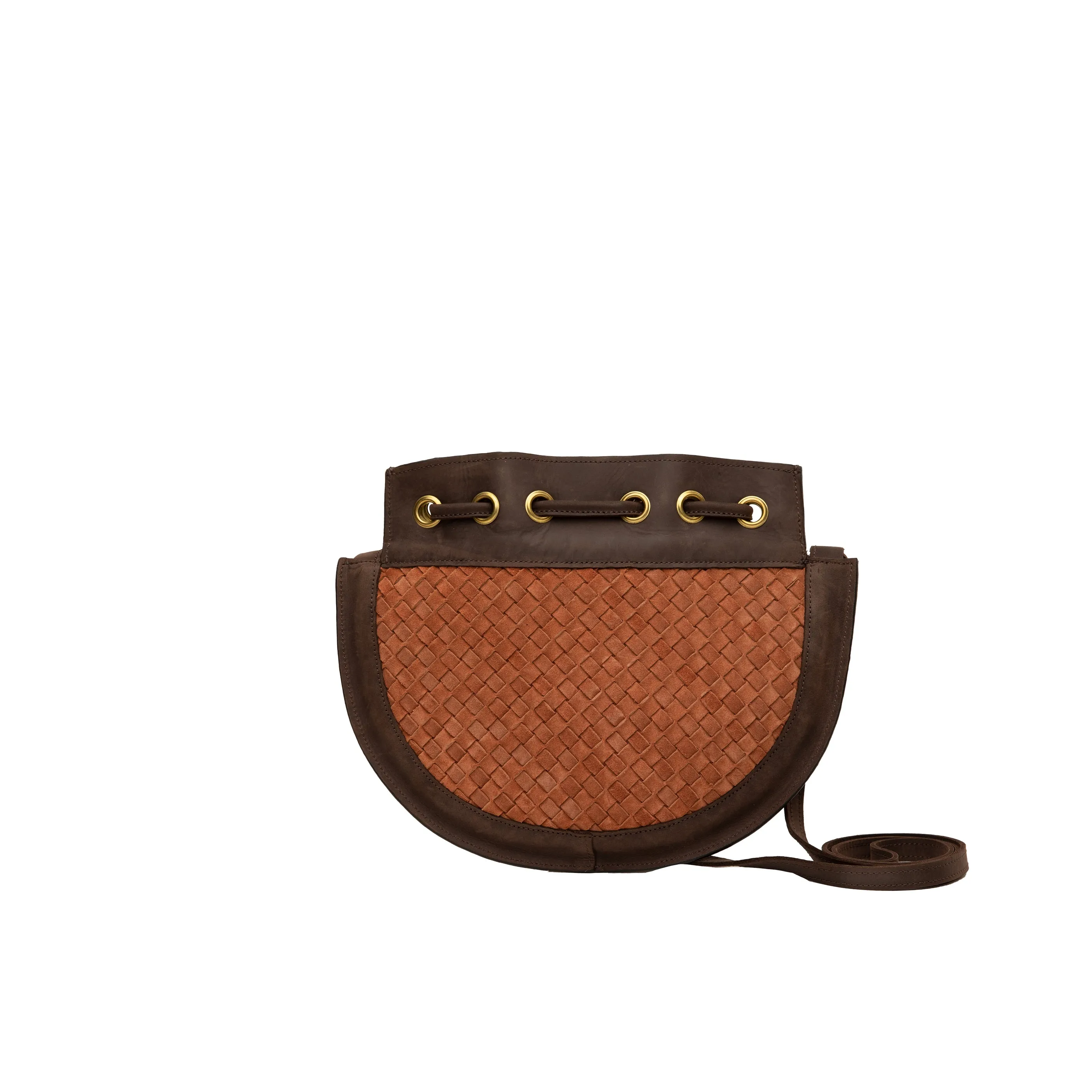 Suede Bucket Crossbody (Woven)