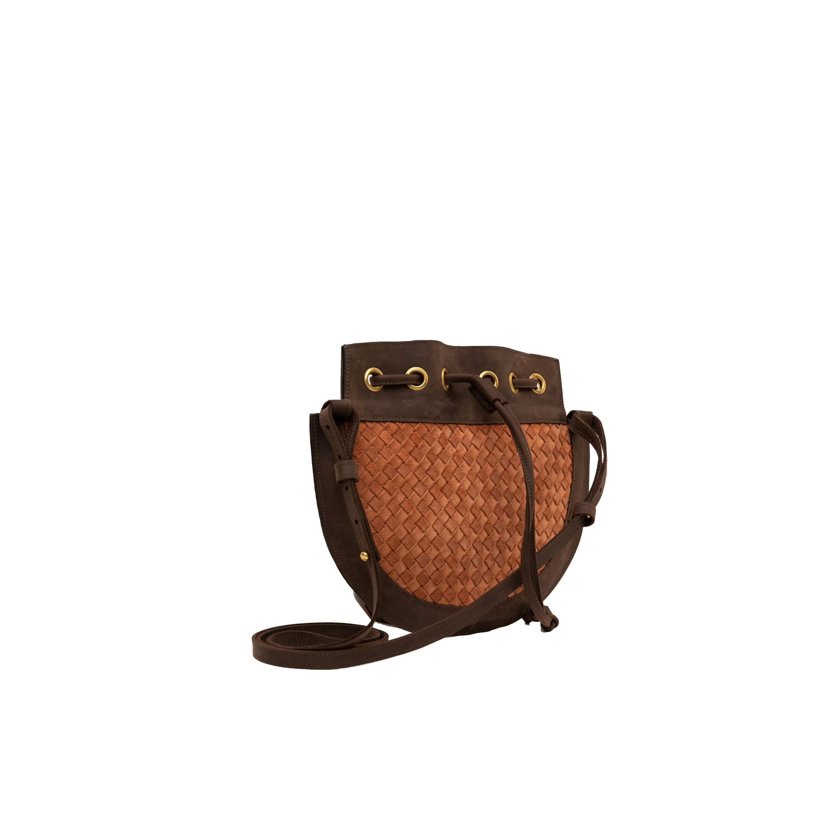 Suede Bucket Crossbody (Woven)