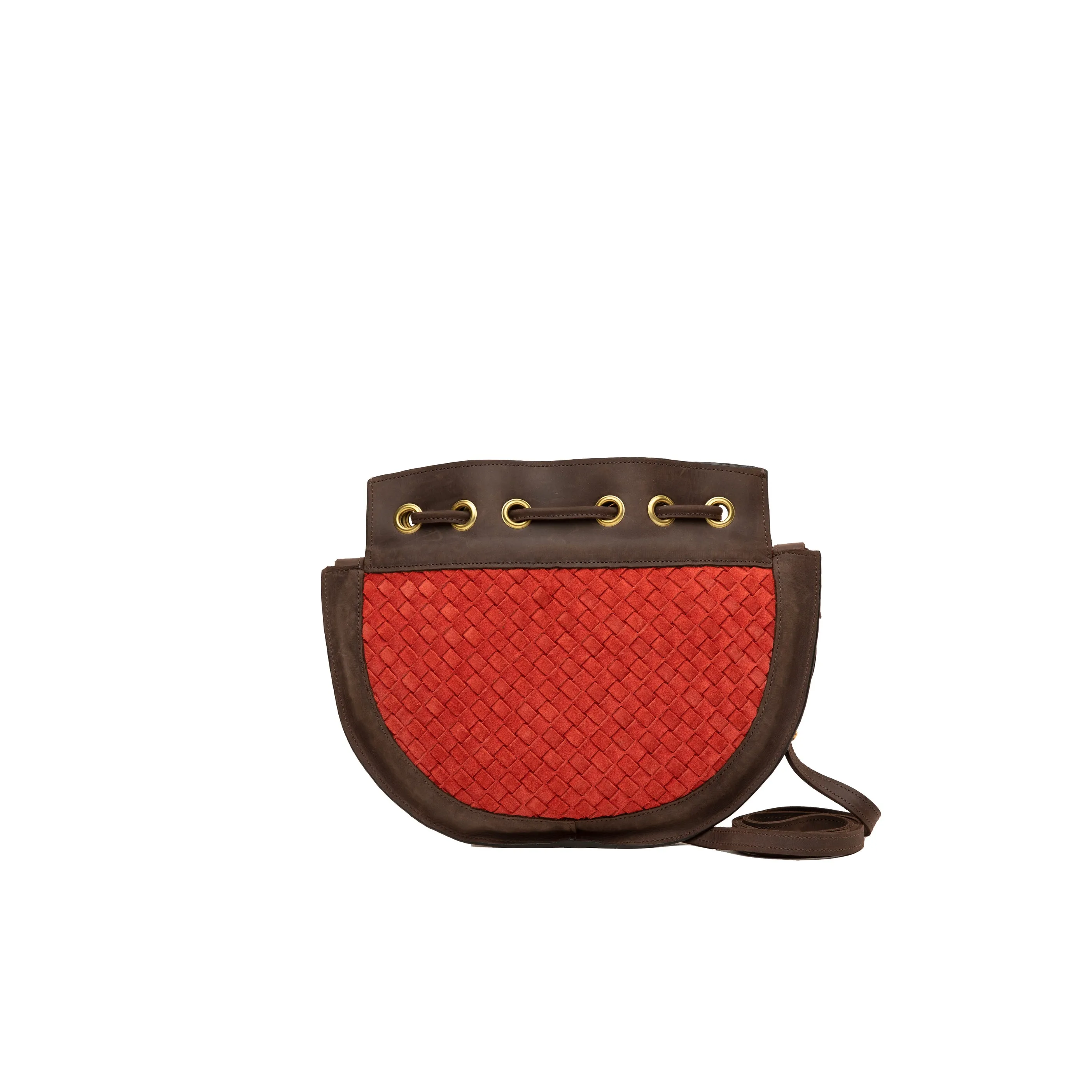 Suede Bucket Crossbody (Woven)