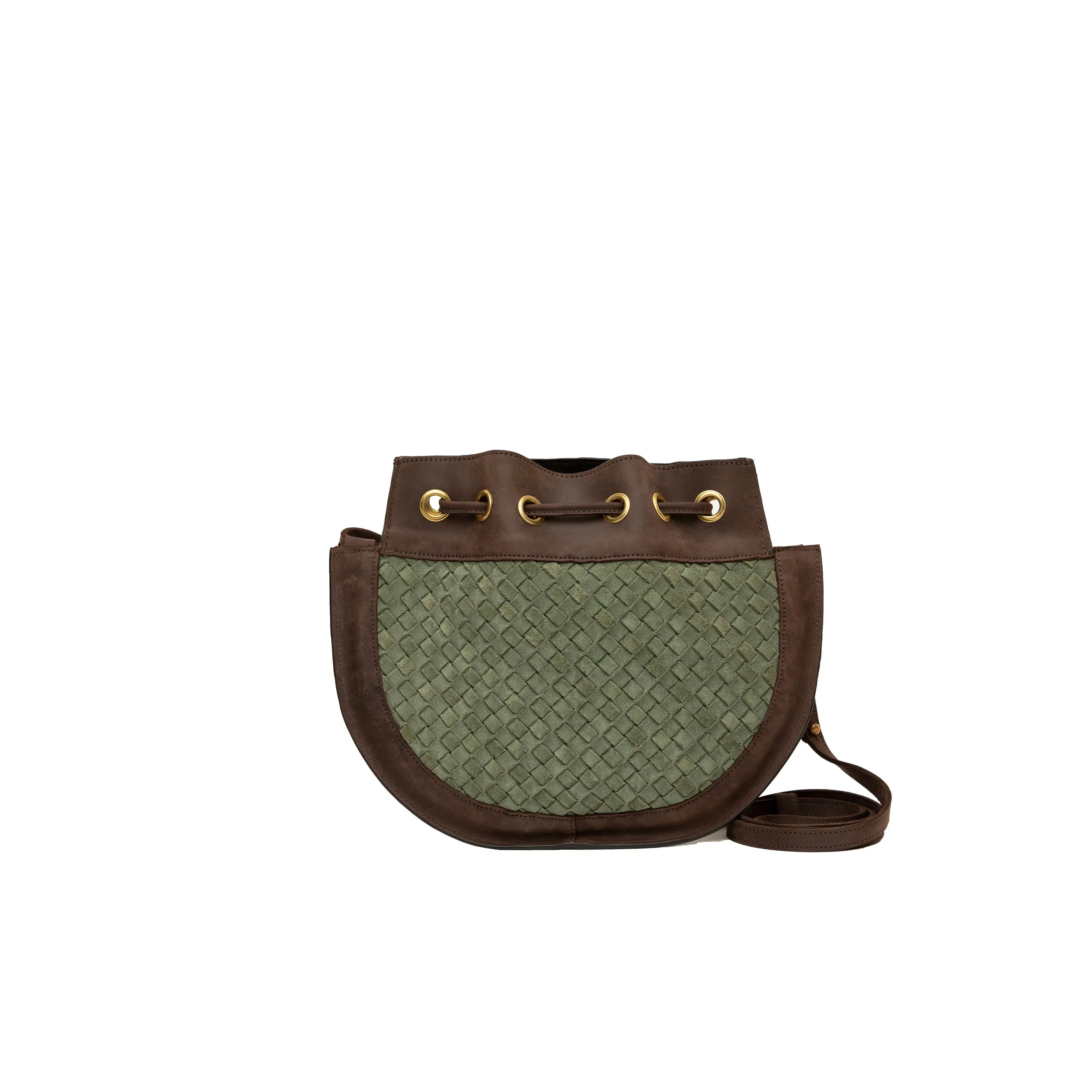 Suede Bucket Crossbody (Woven)