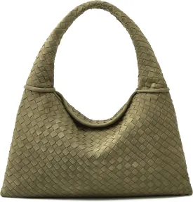 Suede Woven Hobo Bags Purses for Women Woven Leather Bag Vintage Tote Bag Retro Handbag Satchel 2025