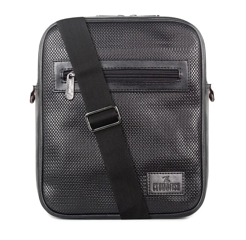 THE CLOWNFISH Kyle Canvas Unisex Crossbody Sling Bag - Premium Material, Convenient Design | 3.5L | Black