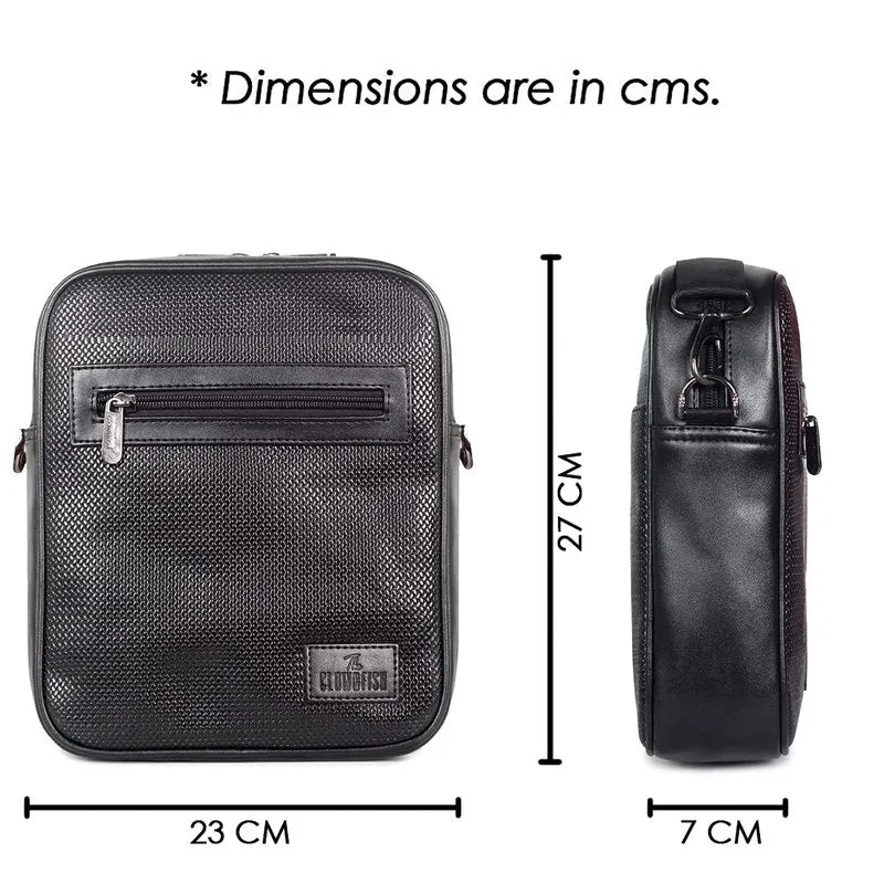 THE CLOWNFISH Kyle Canvas Unisex Crossbody Sling Bag - Premium Material, Convenient Design | 3.5L | Black
