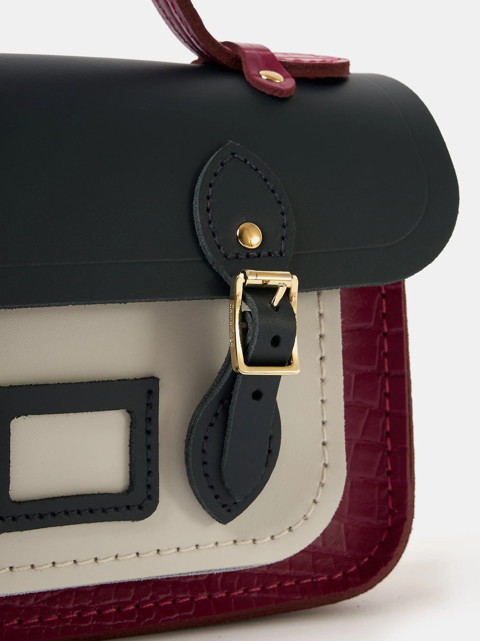 The Mini - Magenta Croc, Clay & Navy