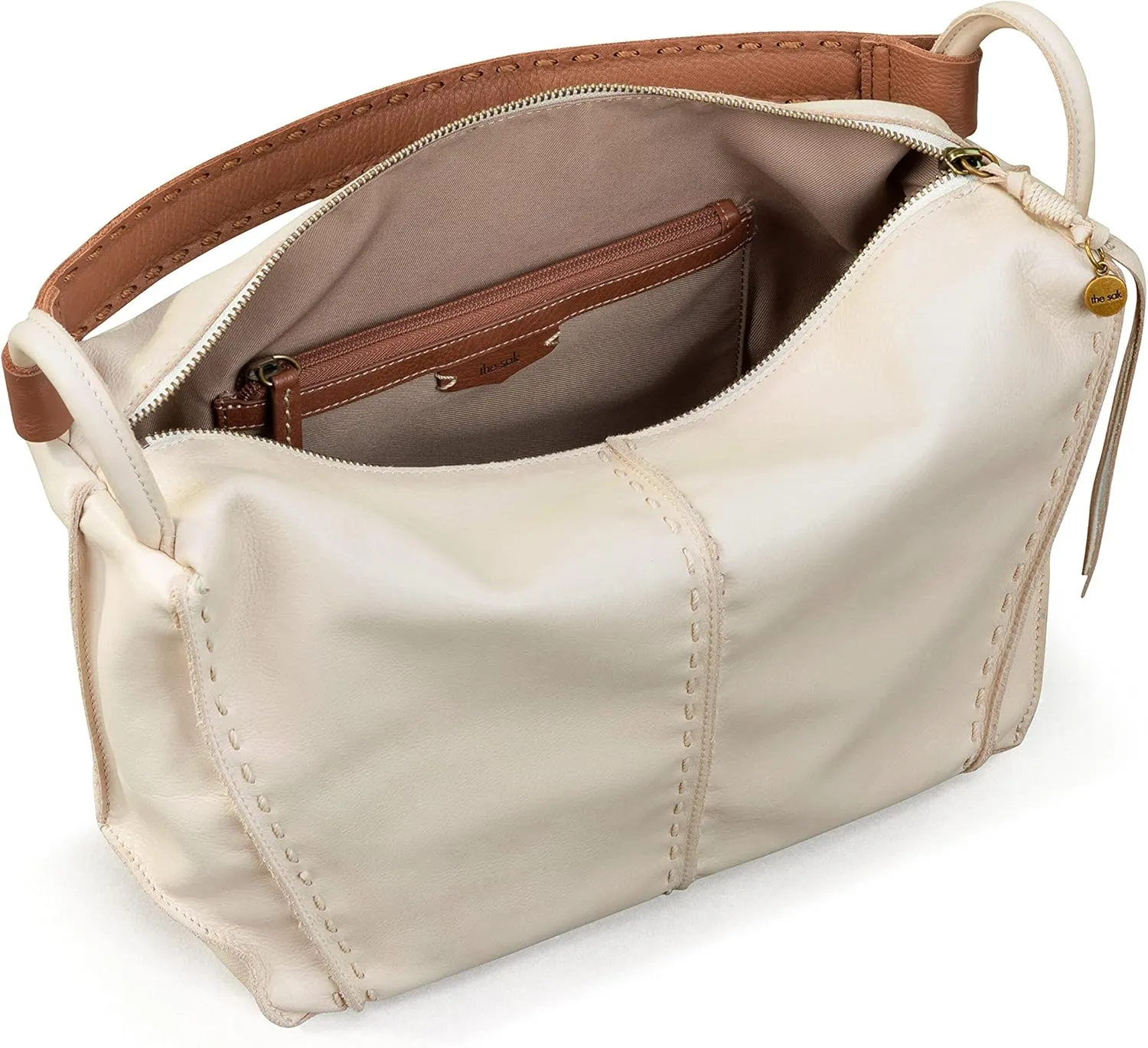 The Sak Los Feliz Hobo Purse - Premium Large Leather Women's Handbag for Everyday & Travel - Durable Purse With Zipper Pocket