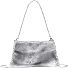 Verdusa Women's Rhinestone Clutch Purses Wedding Shiny Evening Bags Glitter Shoulder Bag Party Prom Hobo Handbag