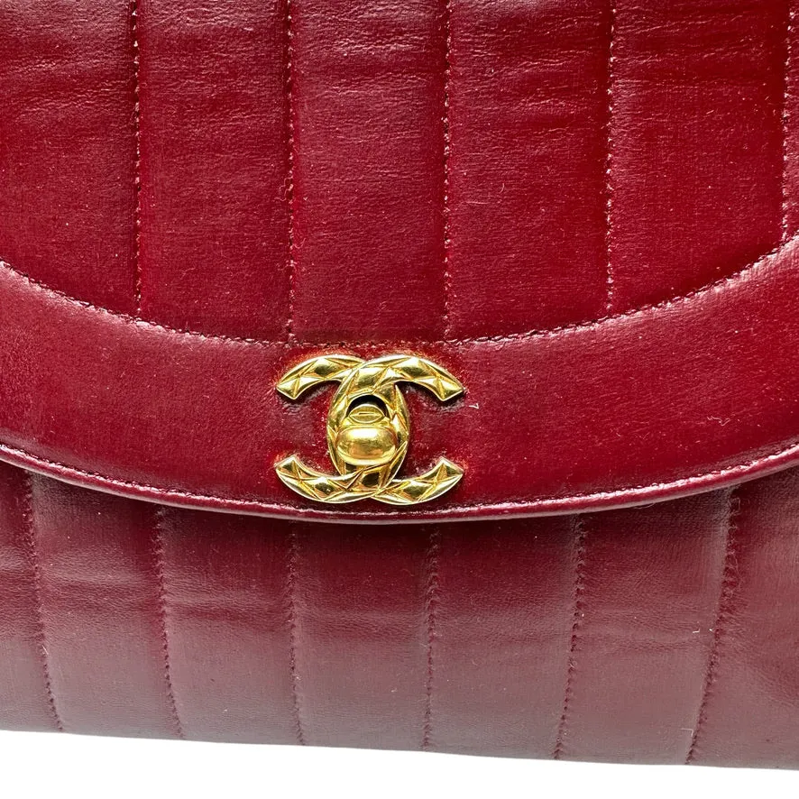 Vintage Red Leather Crossbody Bag