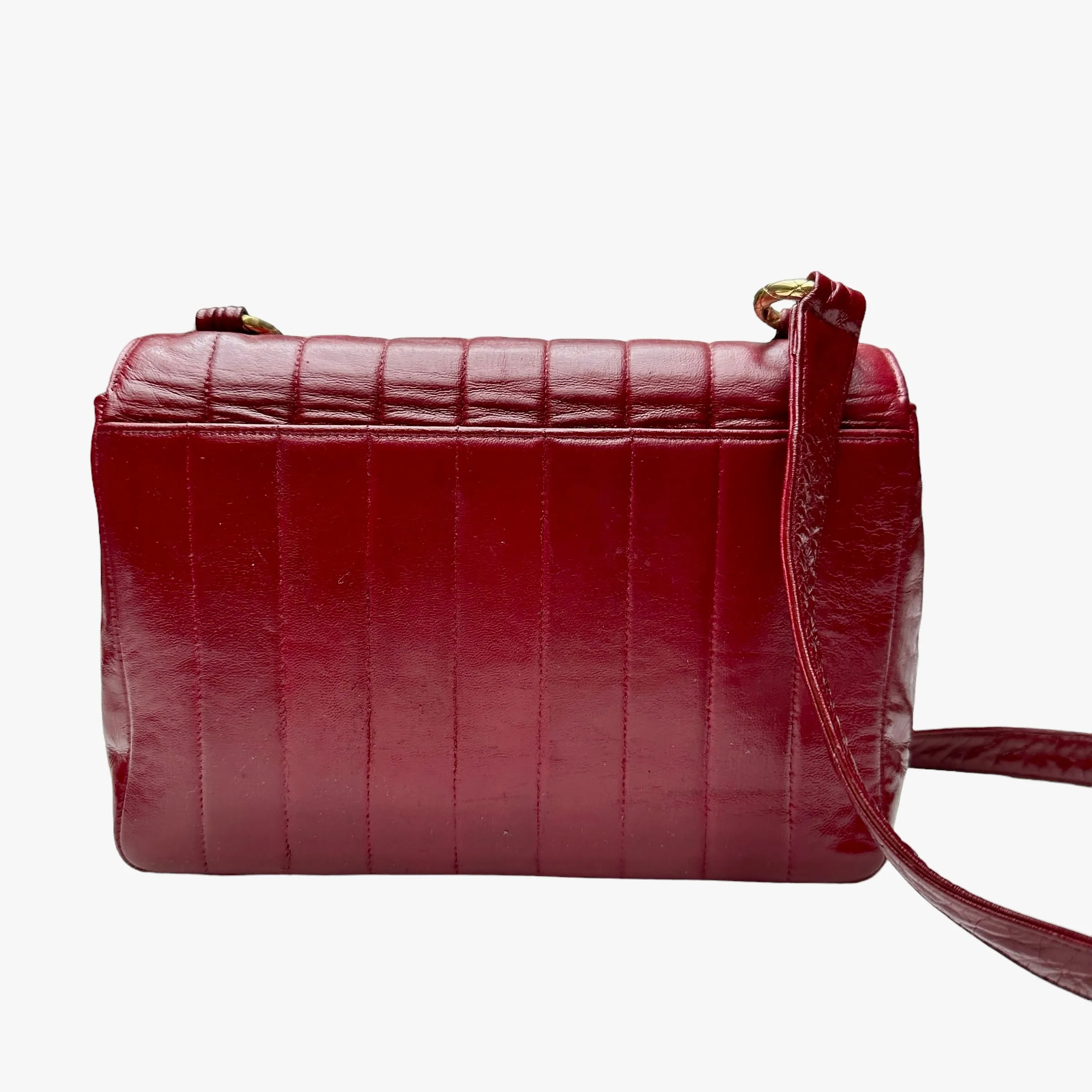 Vintage Red Leather Crossbody Bag