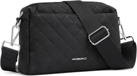 WESTBRONCO Quilted Crossbody Bags for Women Small Crossbody Purse Nylon Lightweight Shoulder Handbags with Adjustable Strap