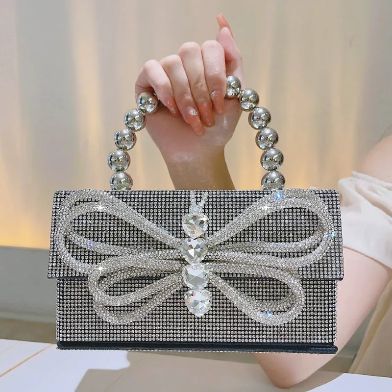 Wholesale Metallic Shiny Vintage Diamond Handbags