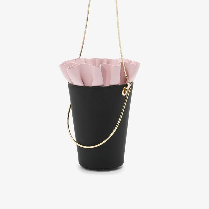 Womens Chain Crossbody Bags Leather Handbags Bucket Bag for Women
