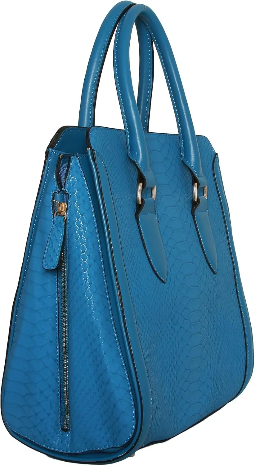 Womens Fashion Neverland Tote Structure Shoulder Handbag - Blue
