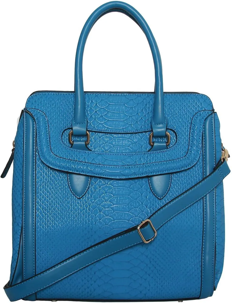 Womens Fashion Neverland Tote Structure Shoulder Handbag - Blue
