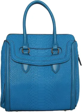 Womens Fashion Neverland Tote Structure Shoulder Handbag - Blue