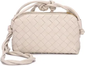 Woven Crossbody Bags For Women, Small Handmade Purse Clutch Shoulderbag Handbag, Zipper Closure