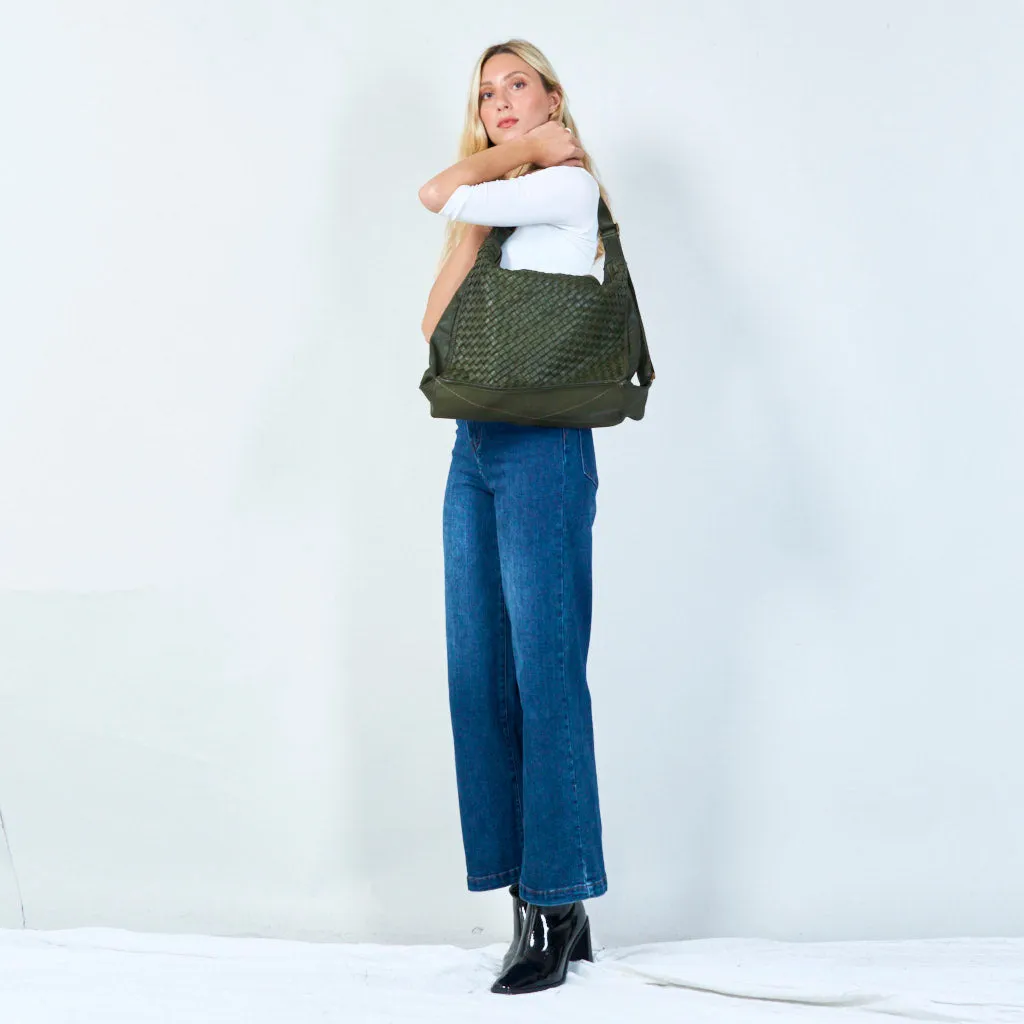 Woven leather hobo vintage bag wholesale