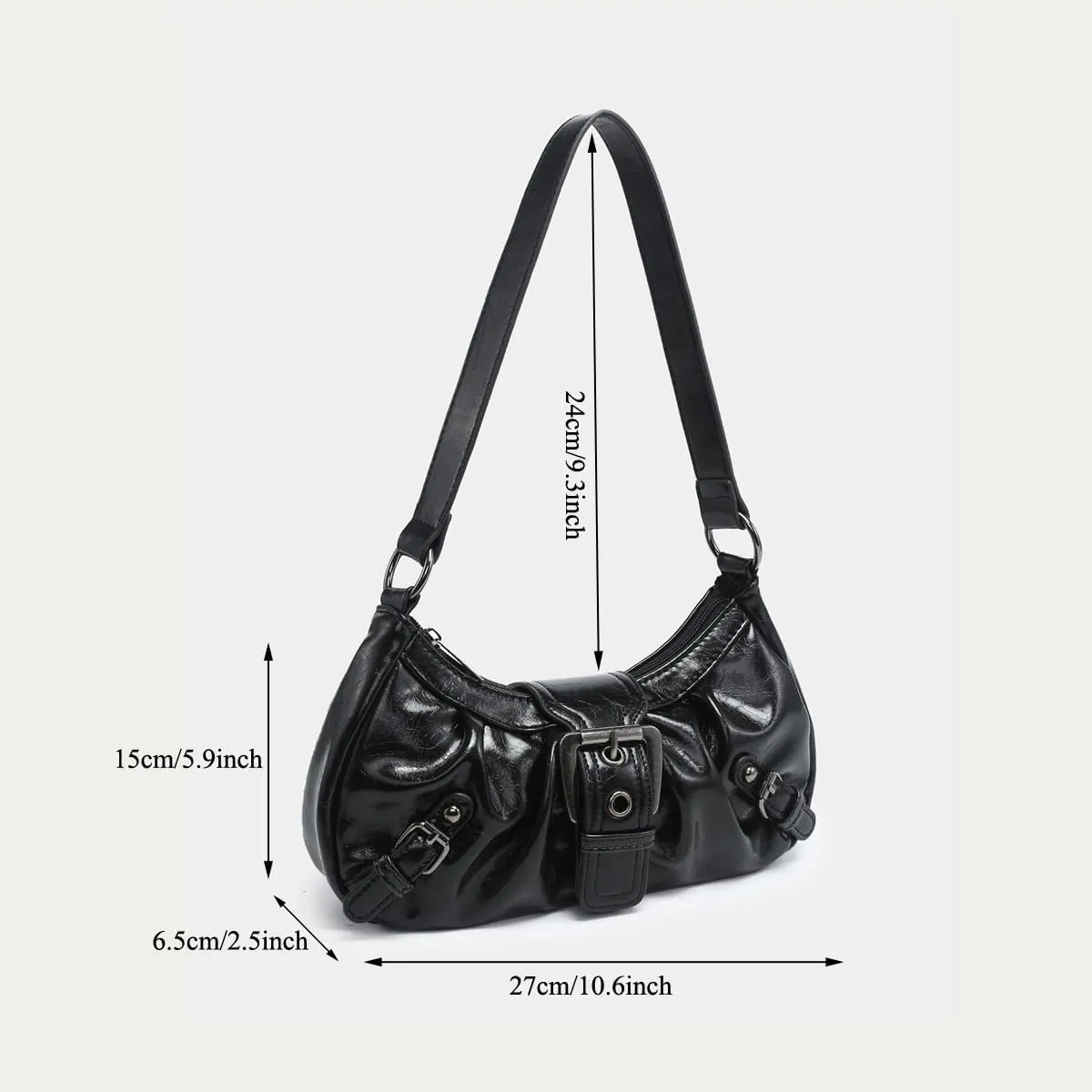 Y2K Purse Shoulder Bag for Women, Top Handle Handbag Small Goth Punk Hobo Clutch Purses Trendy Underarm Bag
