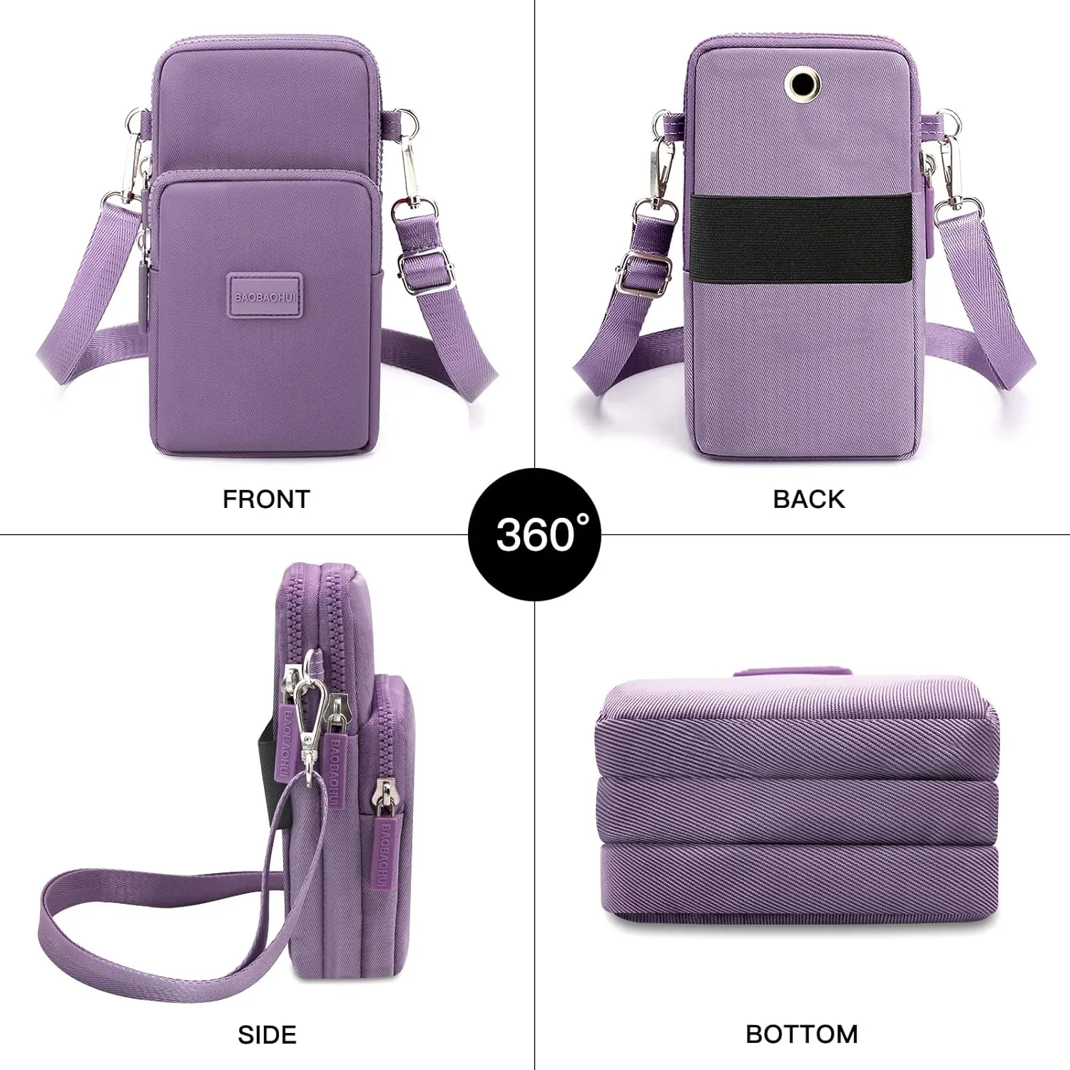 YINHEXI Small Crossbody Bags for Women Trendy, Mini Triple Compartment Cell Phone Crossbody Wallet Purses