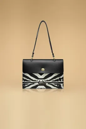 Zebra Print Black Handbag For Women