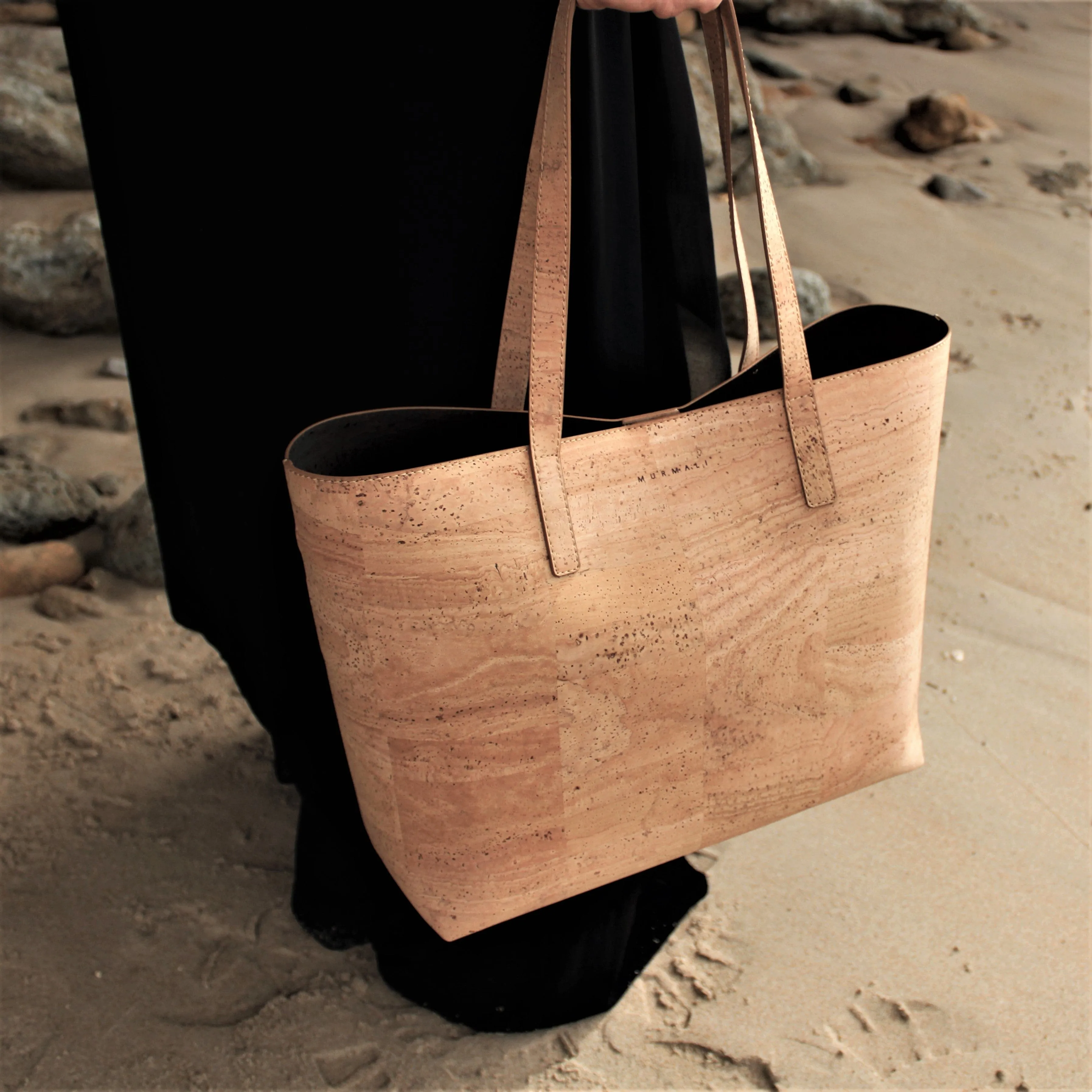 Zeta Cork Vegan Tote Bag | Beige
